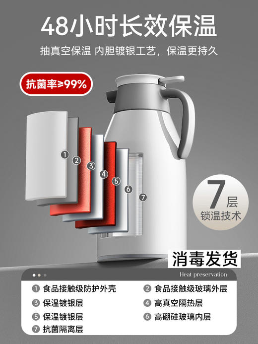 Z1761保温壶家用保温水壶大容量2023新款保温瓶暖壶热水瓶学生宿舍茶瓶 商品图1