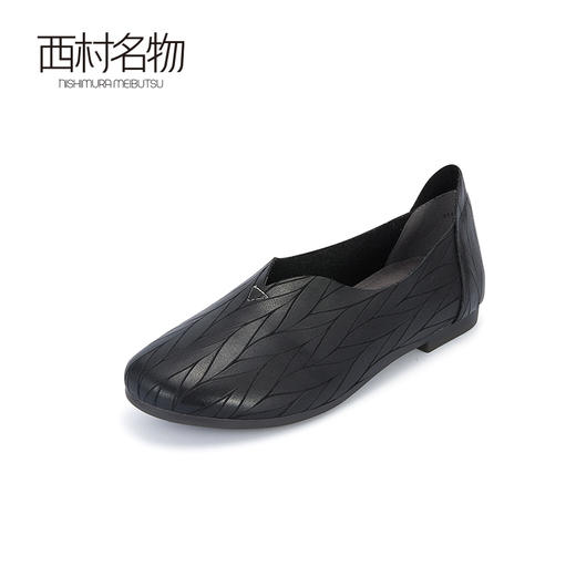 西村名物2024春季新款新国风系列简约平底鞋软底软面妈妈鞋X24AM10541 商品图1