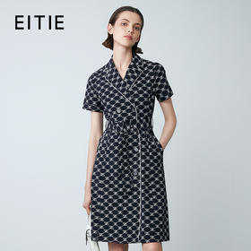 EITIE爱特爱夏季新款气质翻领复古修身外套两穿（连衣裙）7704405