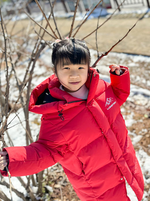 力丼田2024攀山系列新款 | 儿童90白鸭绒长款羽绒服L2303S019CARD 商品图3