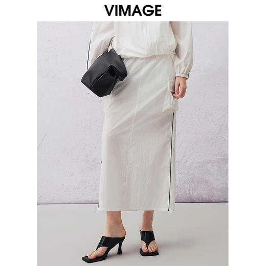 VIMAGE纬漫纪春季新款时尚休闲高腰显瘦半身裙V2106712 商品图0