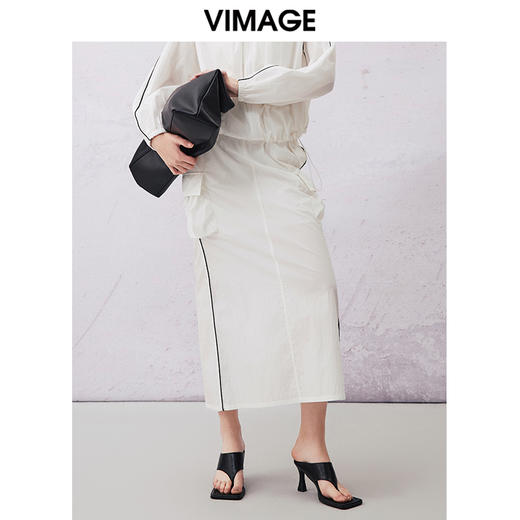 VIMAGE纬漫纪春季新款时尚休闲高腰显瘦半身裙V2106712 商品图2