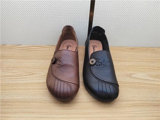 豪行秋冬新款22346256真皮复古休闲低跟女鞋单鞋皮鞋 商品图2