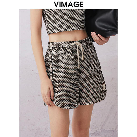 VIMAGE纬漫纪夏季新款高腰显瘦休闲短裤女V2105724 商品图2
