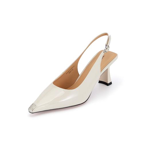 westory春季新款中跟尖头后空细带皮鞋W24AH5725123 商品图2