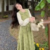 新中式【汉元素长袖 假两件娃娃领 连衣裙女】春秋款 甜美温柔 碎花长裙子 商品缩略图0