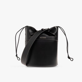 【一】ALEXANDER MCQUEEN 亚历山大.麦昆 女士皮革字母徽标印花水桶包 黑色 775912 1BLUU 1000