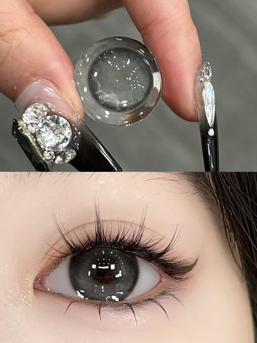 【大直径】EALLAGIRL-渐变黑灰/失眠日记-14.5mm【年抛 0-800度 无525/575】 商品图1