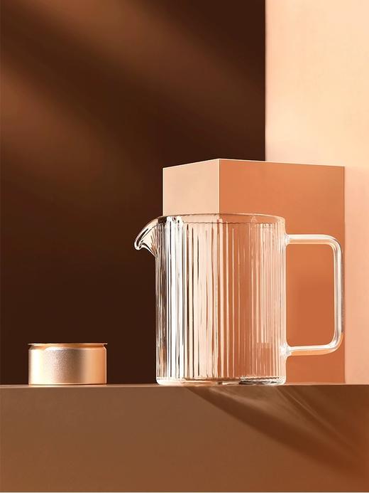 小罐茶公道杯高绷硅玻璃加厚耐热家用泡茶杯茶竖条纹公杯350ml 商品图2
