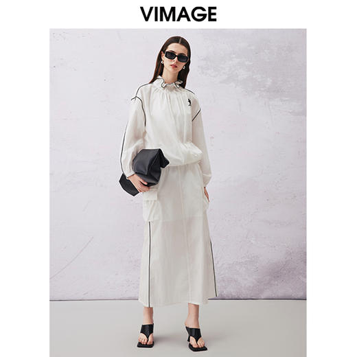 VIMAGE纬漫纪春季新款时尚休闲高腰显瘦半身裙V2106712 商品图1