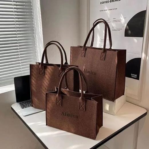 「7色可选！19.9元包邮」毛毡托特包新款字母毛毡包 大容量毛毡手提礼品袋单肩购物袋箱包 商品图3