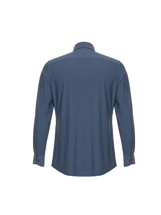 callisto蓝色弹力混纺长袖衬衫 STSTL200C 商品图2