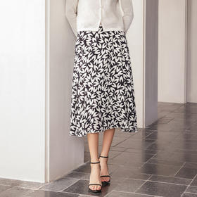 【桑蚕丝印花半裙】24年春夏新品女士100%桑蚕丝印花半身裙中长款半裙