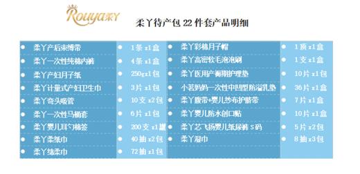 柔丫（rouya）产妇待产包  22件套（只送不卖） 商品图1