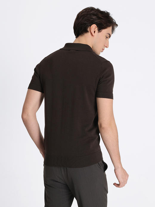 callisto咖色棉混纺短袖T恤 STTSS038C 商品图2