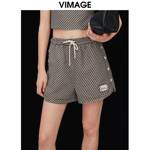 VIMAGE纬漫纪夏季新款高腰显瘦休闲短裤女V2105724 商品图3