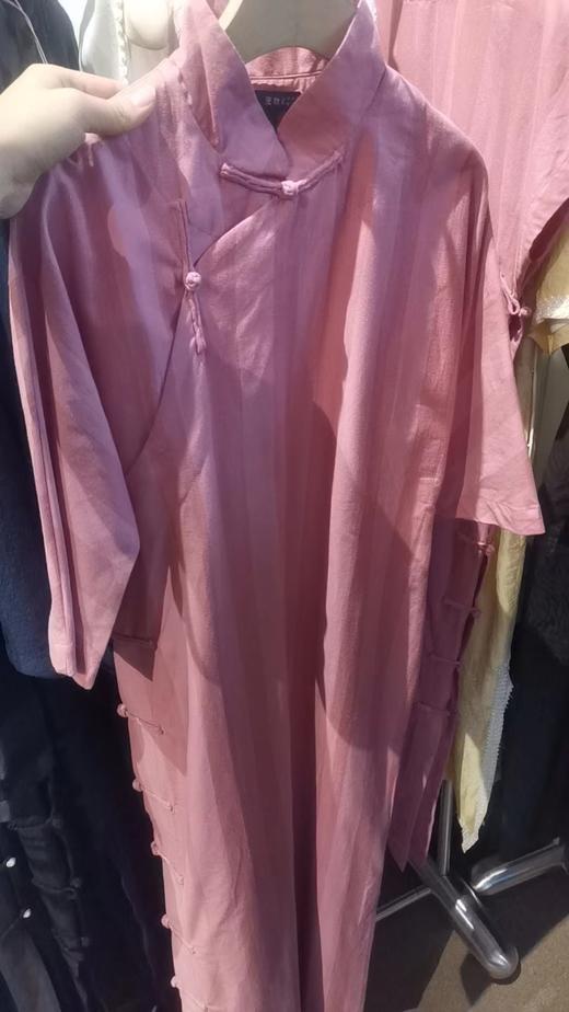 漫物记全棉连肩袖粉色条纹旗袍Q1002 商品图0