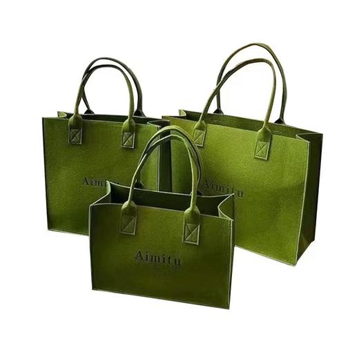 「7色可选！19.9元包邮」毛毡托特包新款字母毛毡包 大容量毛毡手提礼品袋单肩购物袋箱包 商品图4