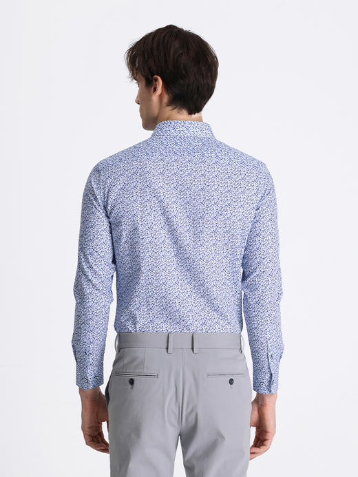 callisto蓝色全棉艺术家印花长袖衬衫 STSTL208C 商品图3