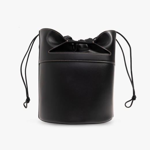 【一】ALEXANDER MCQUEEN 亚历山大.麦昆 女士皮革字母徽标印花水桶包 黑色 775912 1BLUU 1000 商品图1