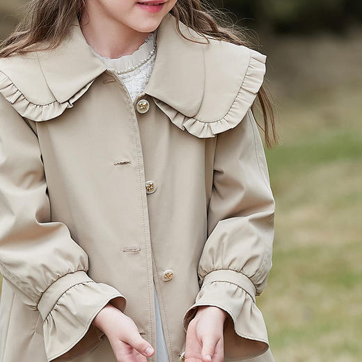 笛莎Deesha 童装女童外套2024春季新款中大童时尚风衣外套 商品图3