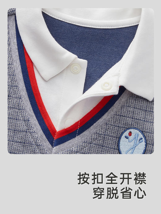 英氏男宝宝连体衣春秋款爬服春季2024婴儿衣服外出服YRHAJ1Q422A 商品图3