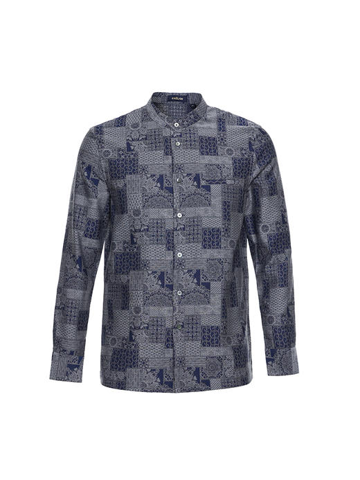 callisto蓝色棉混纺休闲长衬 STCSL065C 商品图3