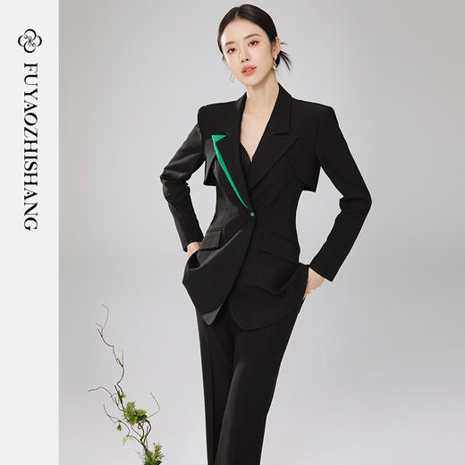 扶摇 国风西装套装女2024早春新款女装职场大女主气质工作服 商品图3