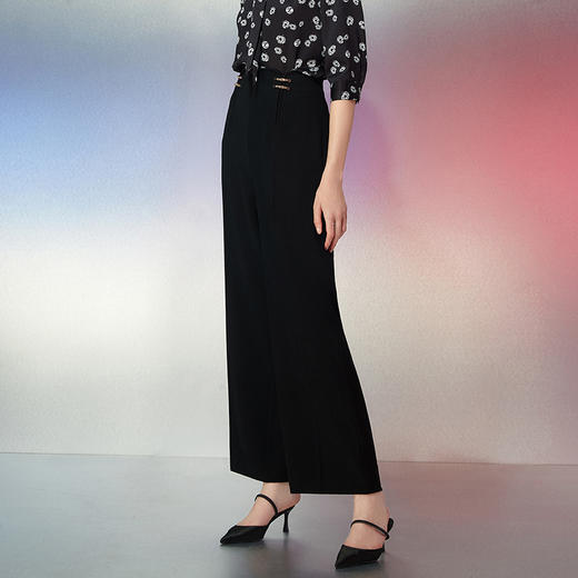 EITIE爱特爱春季新款干练百搭高腰显瘦直筒裤7705408 商品图3