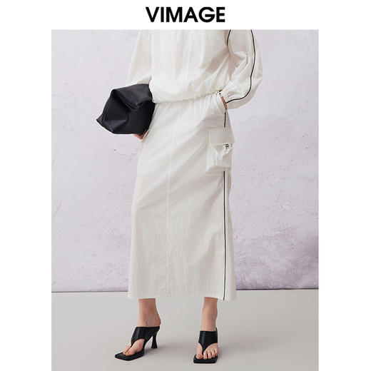 VIMAGE纬漫纪春季新款时尚休闲高腰显瘦半身裙V2106712 商品图3