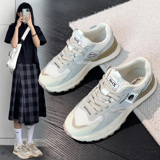 ZHR休闲鞋女鞋2024春季新款时尚百搭减龄清透网面厚底舒适女鞋 商品图4