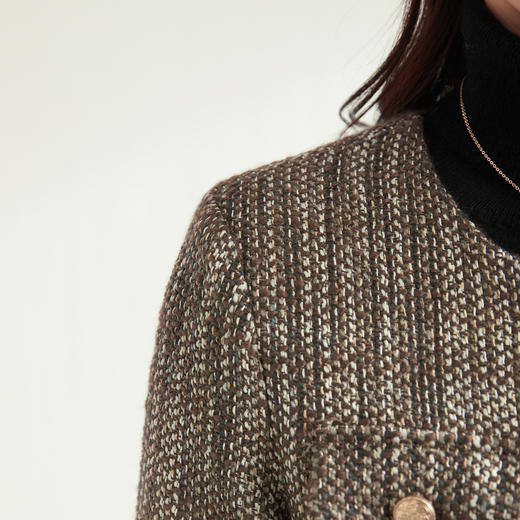 【小香风】罗蒙女士西服棉混纺优雅复古简约百搭时尚有型格子外套女 商品图7