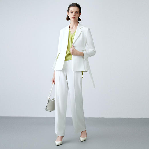 EITIE爱特爱春季新款气质通勤百搭显瘦高腰直筒裤子7705414 商品图2