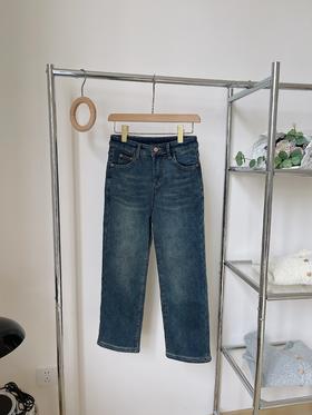 <曾小咸推荐>加绒九分直筒牛仔裤