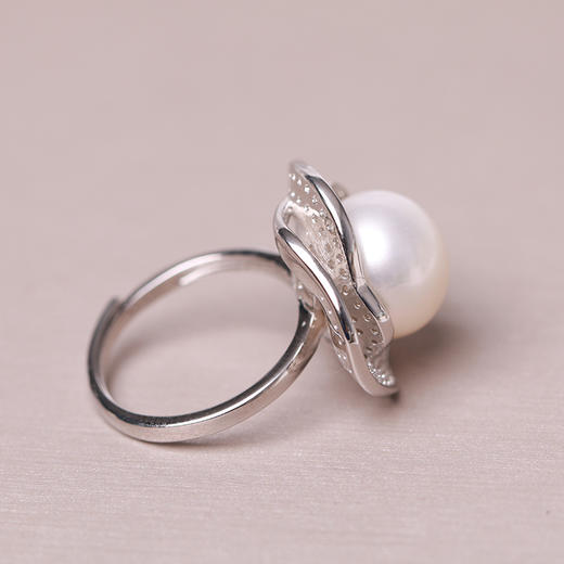 美裕 银 925淡水珍珠戒指11-12mm 107815 开口戒 商品图3