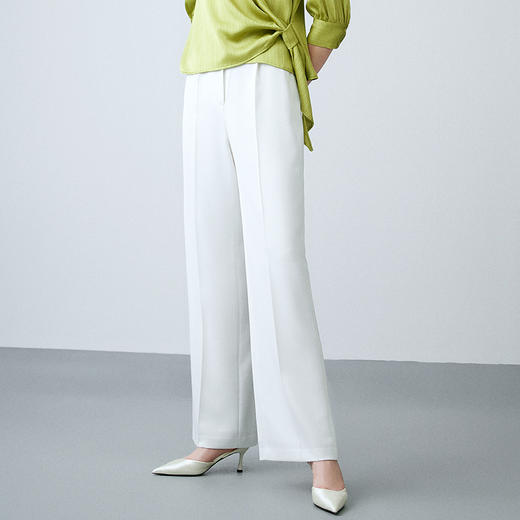 EITIE爱特爱春季新款气质通勤百搭显瘦高腰直筒裤子7705414 商品图4