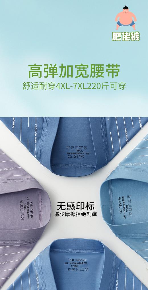 【两条装】男士莫代尔50支莫丽尔冰丝印花加肥加大肥佬裤大码裤23639/33639/3287/13287/8824/8825 商品图8