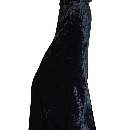 毛毛下摆拼接钻石绒半身裙，开叉显瘦气质中长款直筒包臀裙FL9648 商品图4