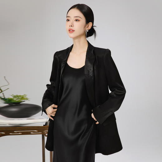 扶摇 春秋西服外套女新中式休闲宽松刺绣国风高级感西装上衣 商品图2