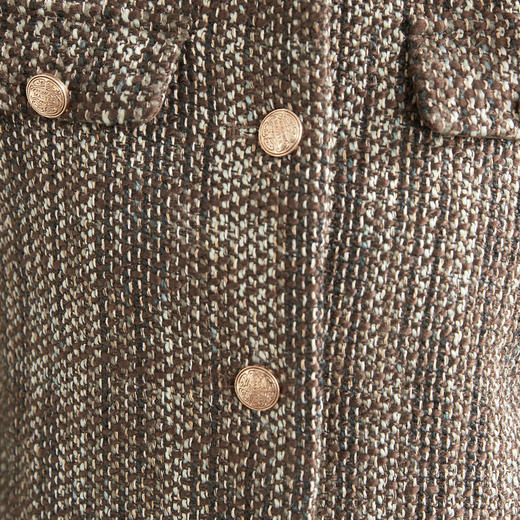 【小香风】罗蒙女士西服棉混纺优雅复古简约百搭时尚有型格子外套女 商品图6