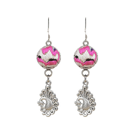 芳情雀老绣苗银耳环 | 民族风饰品 商品图5