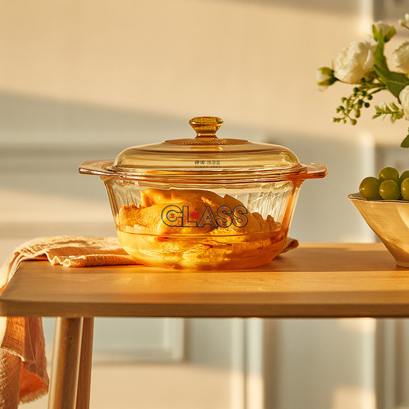 神田|绣渤意耐热玻璃锅 2L/ 3.5L /4.1L/ 5L