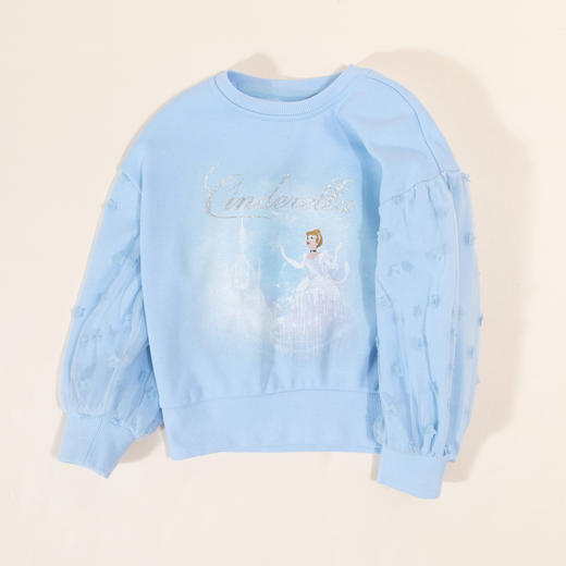 【商场同款】迪士尼童装女童甜美网纱拼接套头卫衣 商品图2