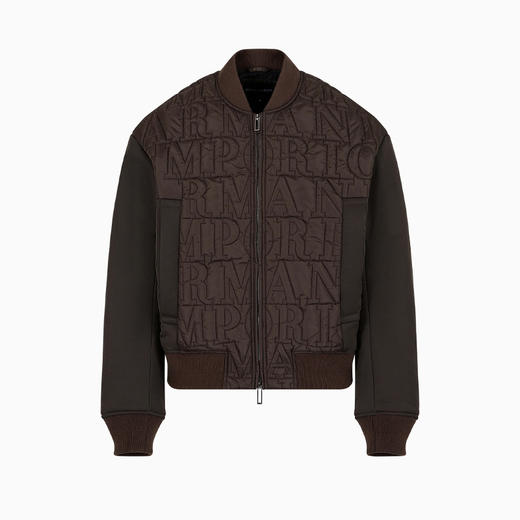 EMPORIO ARMANI 阿玛尼 男士带绗缝徽标字样防水尼龙外套棉服 深棕色 6R1B76 1NIJZ 05A6 商品图0