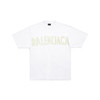 【一】BALENCIAGA 巴黎世家 男士复古平纹针织号贴带型圆领短袖T恤 白色 739784 TOVA9 9000 商品缩略图0