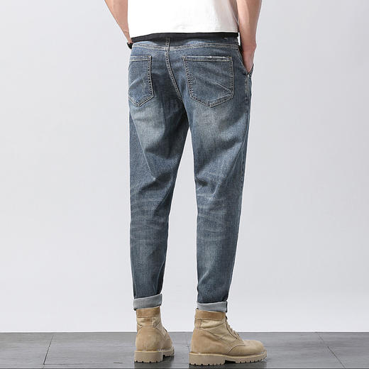 【夏季薄款】【新款DYG】大依优型大码牛仔裤收腿长裤男舒适弹力休闲简约百搭加肥加大男装 商品图3