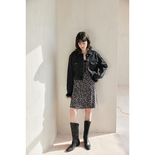 【周四精选福利】HeyDress蝴蝶结碎花连衣裙法式复古收腰V领甜酷气质短裙子 商品图3