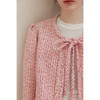 HeyDress粉色花纱小香风外套女春秋法式复古蝴蝶结系带羊毛短上衣 商品缩略图1