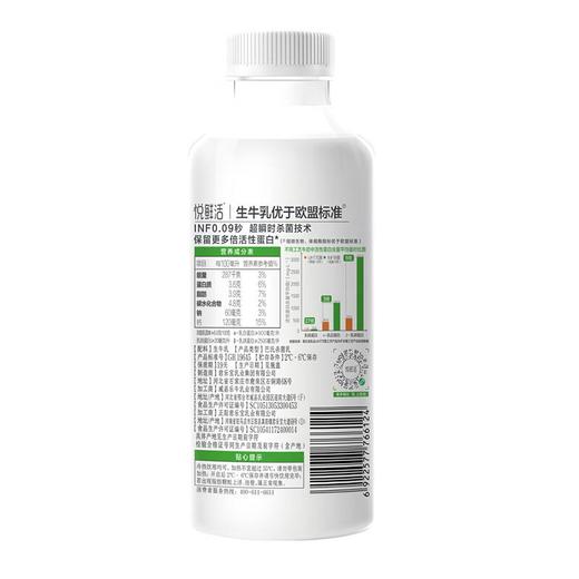 君乐宝悦鲜活鲜牛奶450ml（瓶） 商品图1