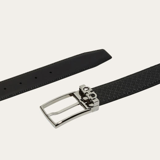 【二】FERRAGAMO 菲拉格慕 男士可双面调节 Gancini 腰带 黑色 67 A037 718382 商品图2